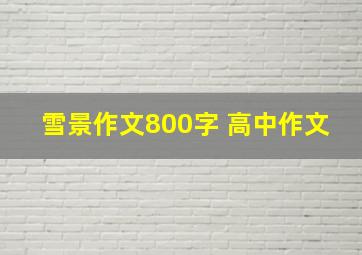 雪景作文800字 高中作文